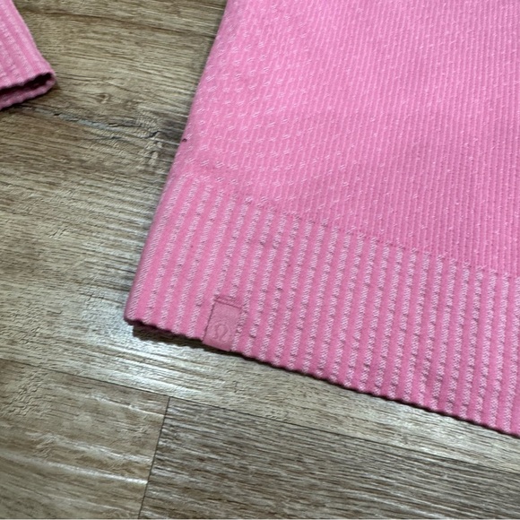 Lululemon Rest Less Cropped Half-Zip Grid Warp Pink Blossom Quarter Zip Size 8 - Picture 5 of 9